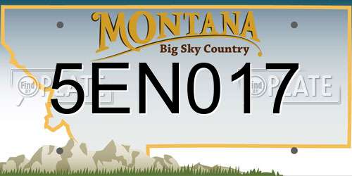 5EN017 Montana License Plate
