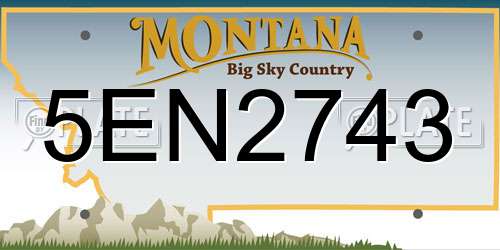5EN2743 Montana License Plate
