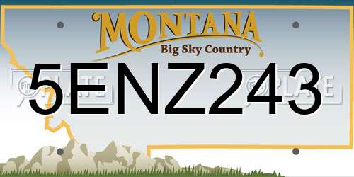 5ENZ243 Montana License Plate