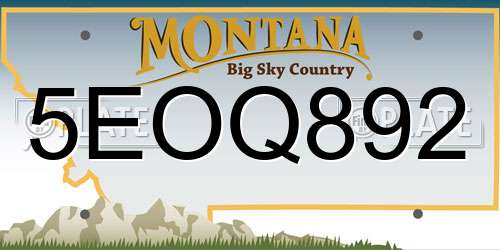 5EOQ892 Montana License Plate