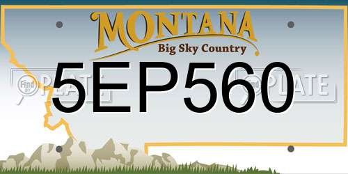 5EP560 Montana License Plate