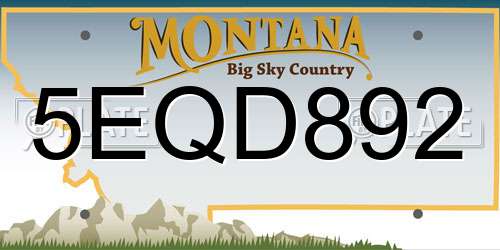 5EQD892 Montana License Plate