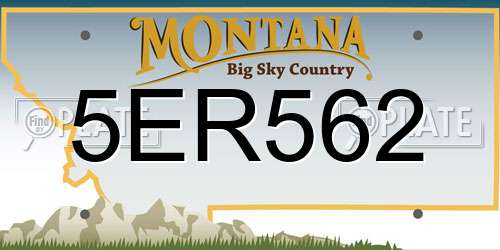 5ER562 Montana License Plate