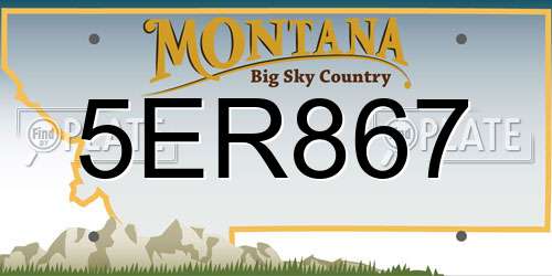 5ER867 Montana License Plate