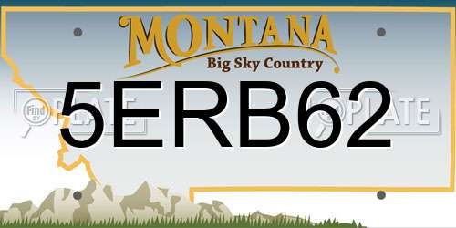 5ERB62 Montana License Plate