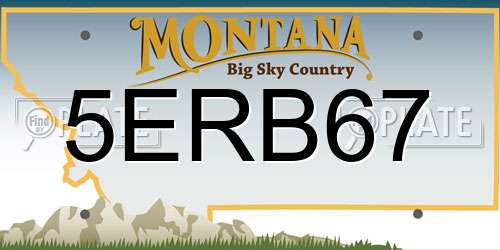 5ERB67 Montana License Plate
