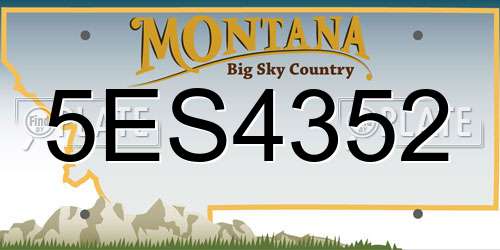 5ES4352 Montana License Plate