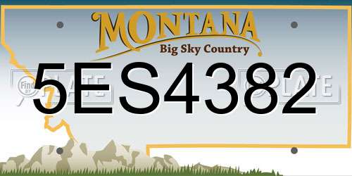 5ES4382 Montana License Plate