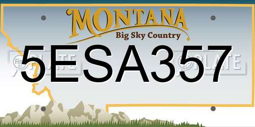 5ESA357 Montana License Plate