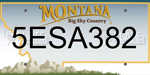 5ESA382 Montana License Plate