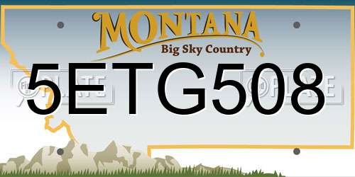 5ETG508 Montana License Plate