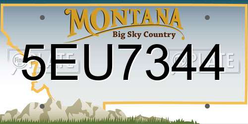 5EU7344 Montana License Plate