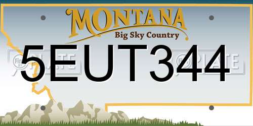5EUT344 Montana License Plate