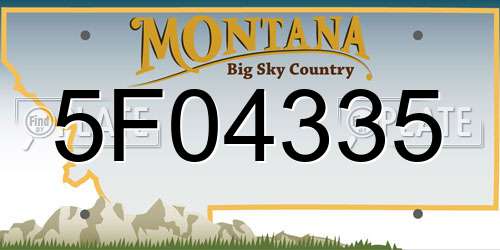 5F04335 Montana License Plate