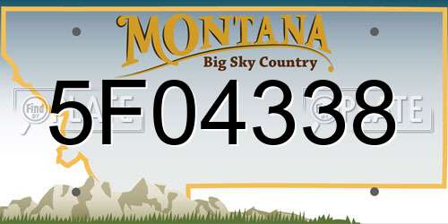 5F04338 Montana License Plate