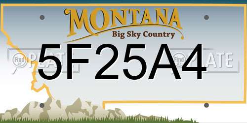 5F25A4 Montana License Plate