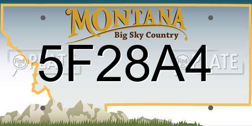 5F28A4 Montana License Plate