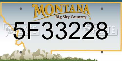 5F33228 Montana License Plate