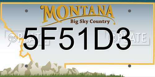 5F51D3 Montana License Plate