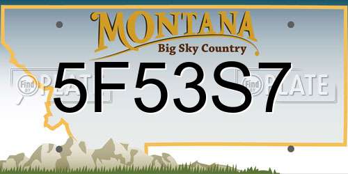 5F53S7 Montana License Plate