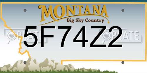 5F74Z2 Montana License Plate