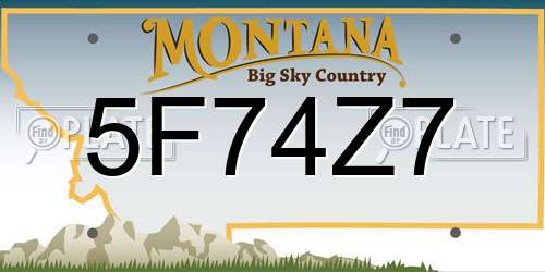 5F74Z7 Montana License Plate