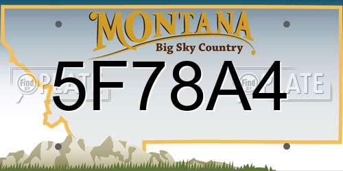 5F78A4 Montana License Plate