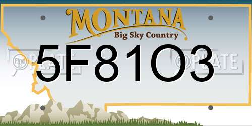 5F81O3 Montana License Plate