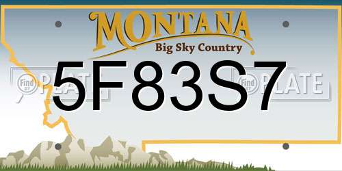 5F83S7 Montana License Plate