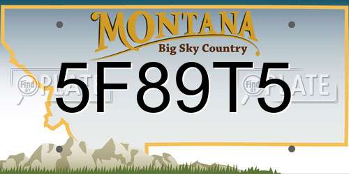 5F89T5 Montana License Plate