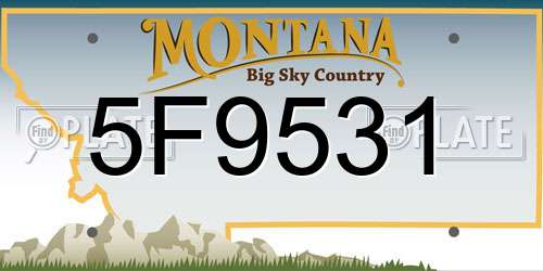 5F9531 Montana License Plate