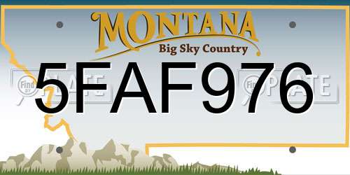 5FAF976 Montana License Plate