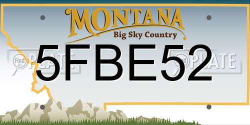 5FBE52 Montana License Plate