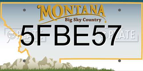 5FBE57 Montana License Plate