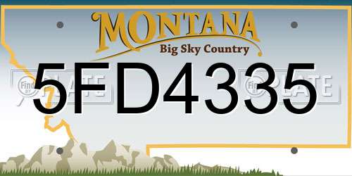 5FD4335 Montana License Plate