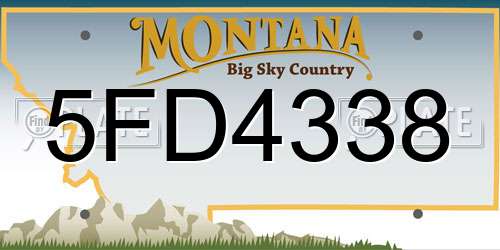 5FD4338 Montana License Plate
