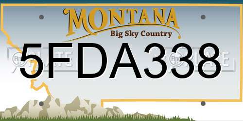 5FDA338 Montana License Plate
