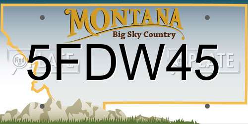 5FDW45 Montana License Plate