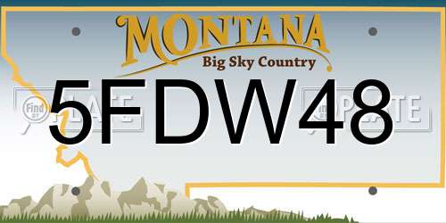 5FDW48 Montana License Plate