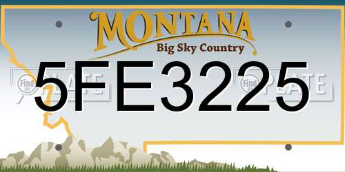 5FE3225 Montana License Plate