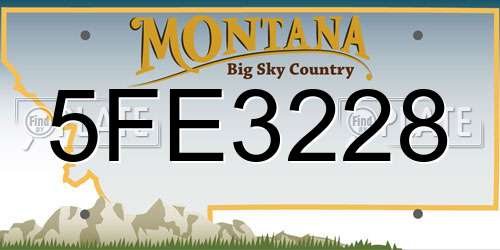 5FE3228 Montana License Plate