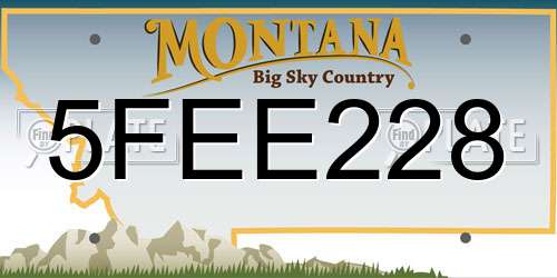 5FEE228 Montana License Plate