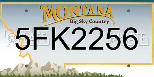 5FK2256 Montana License Plate