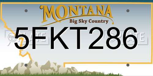5FKT286 Montana License Plate