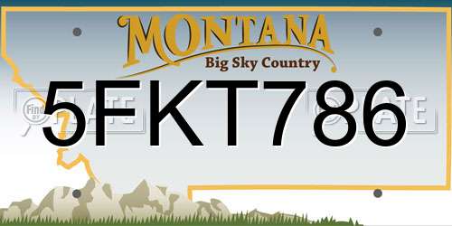 5FKT786 Montana License Plate