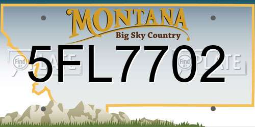 5FL7702 Montana License Plate