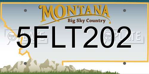 5FLT202 Montana License Plate