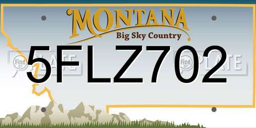 5FLZ702 Montana License Plate