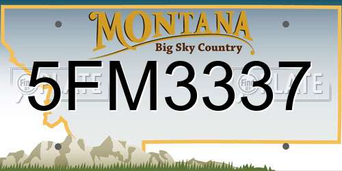 5FM3337 Montana License Plate