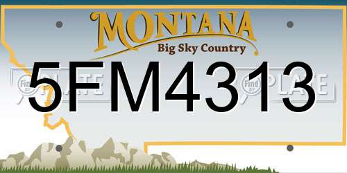 5FM4313 Montana License Plate